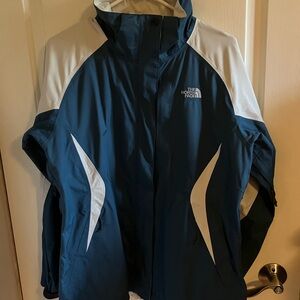 The North Face Women's Teal and White Ski Jacket
